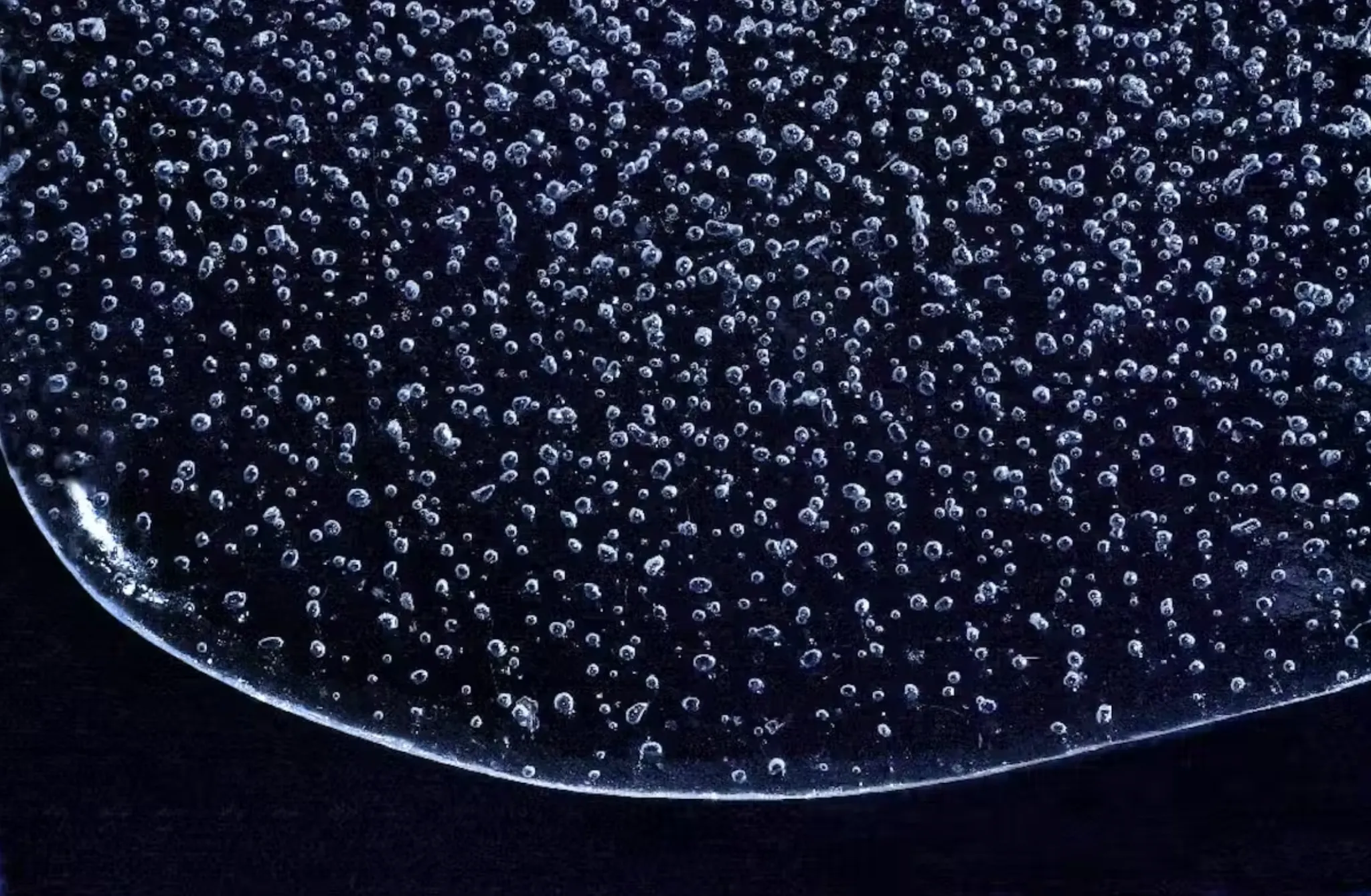 Air bubbles in an ice core. British Antarctic Survey.